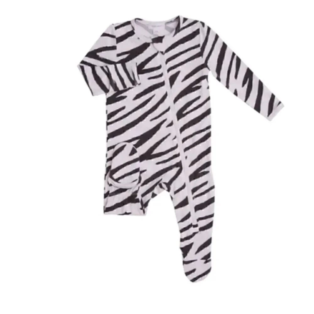 Angel Dear Zebra Print Zipper Footie
